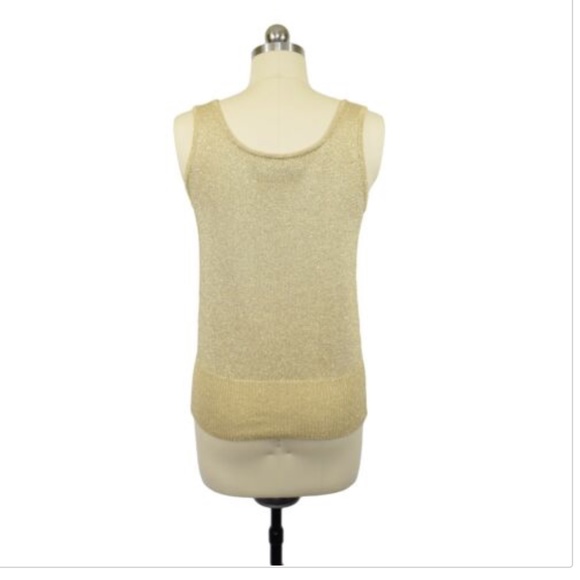Christine Phillipe Gold Knit Cami Top Medium - Picture 5 of 7